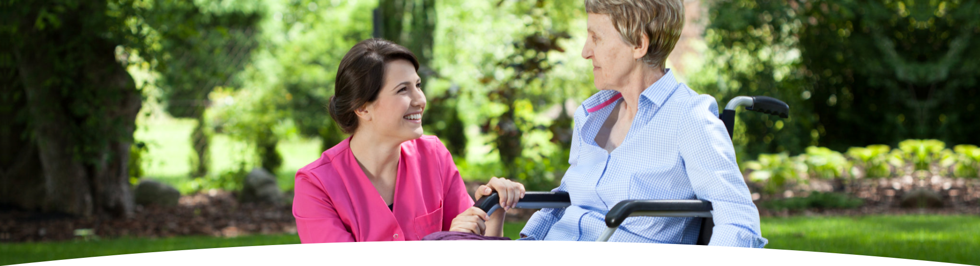 caregiver with her patient smiling