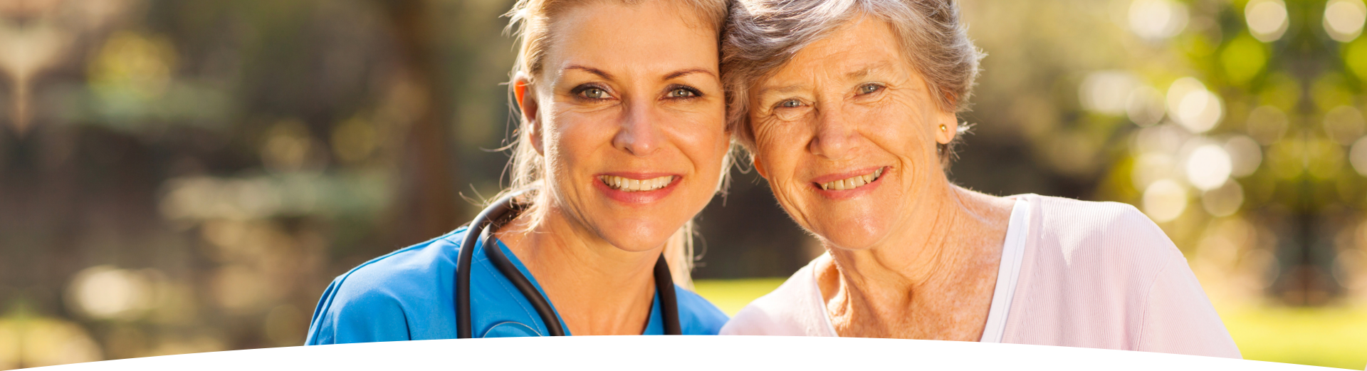 caregiver with her patient smiling