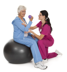 nurse exercising her patient